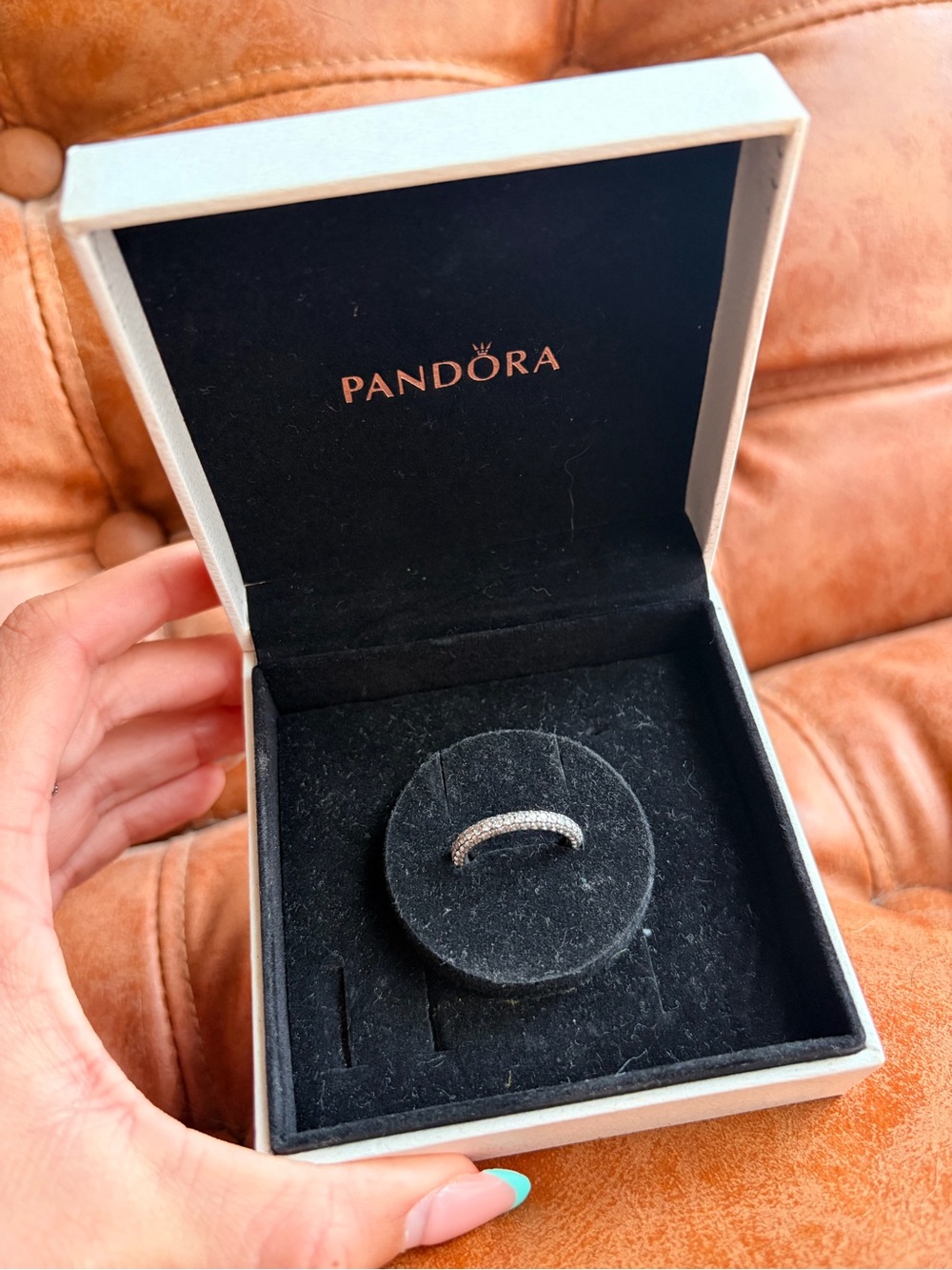 Pandora Sterling Silver Pavé Cubic Zirconia Size 6